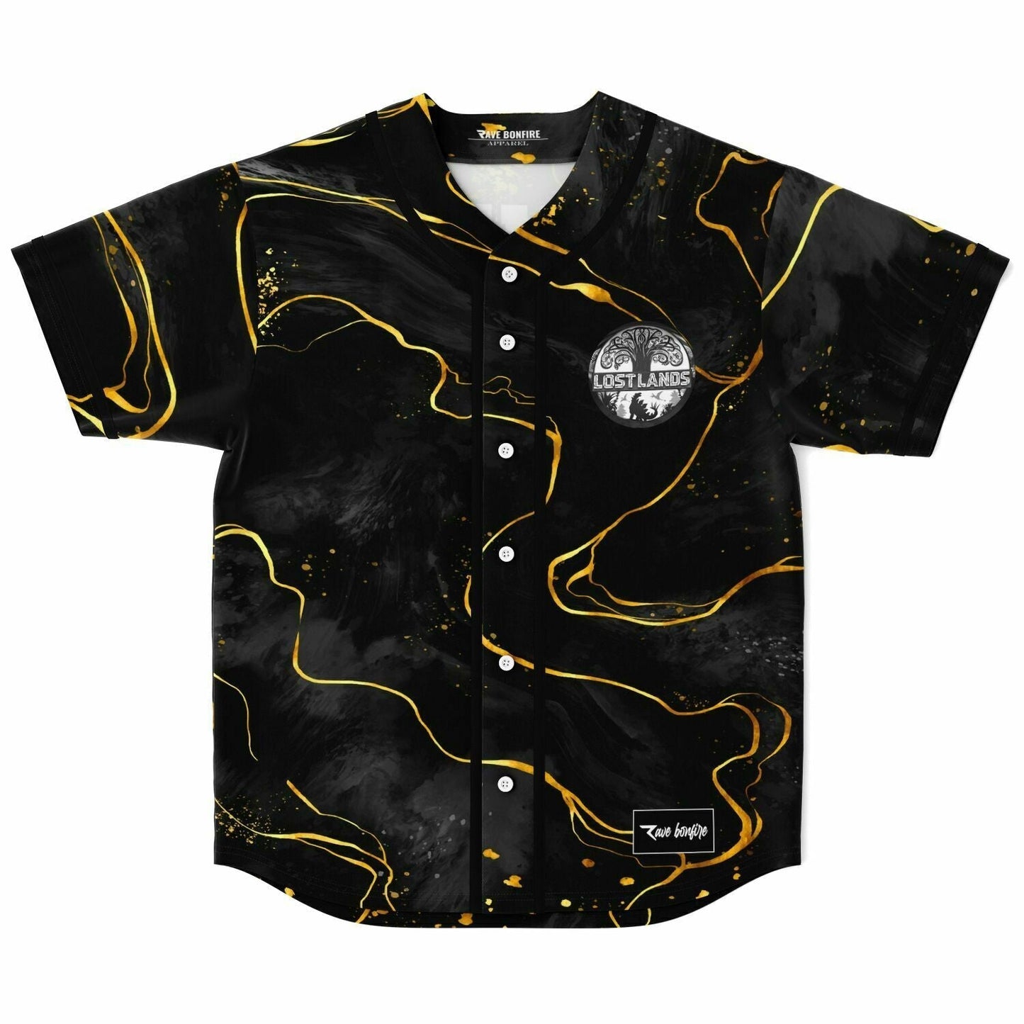 Excision Black Gold Liquid Rave Baseball Jersey