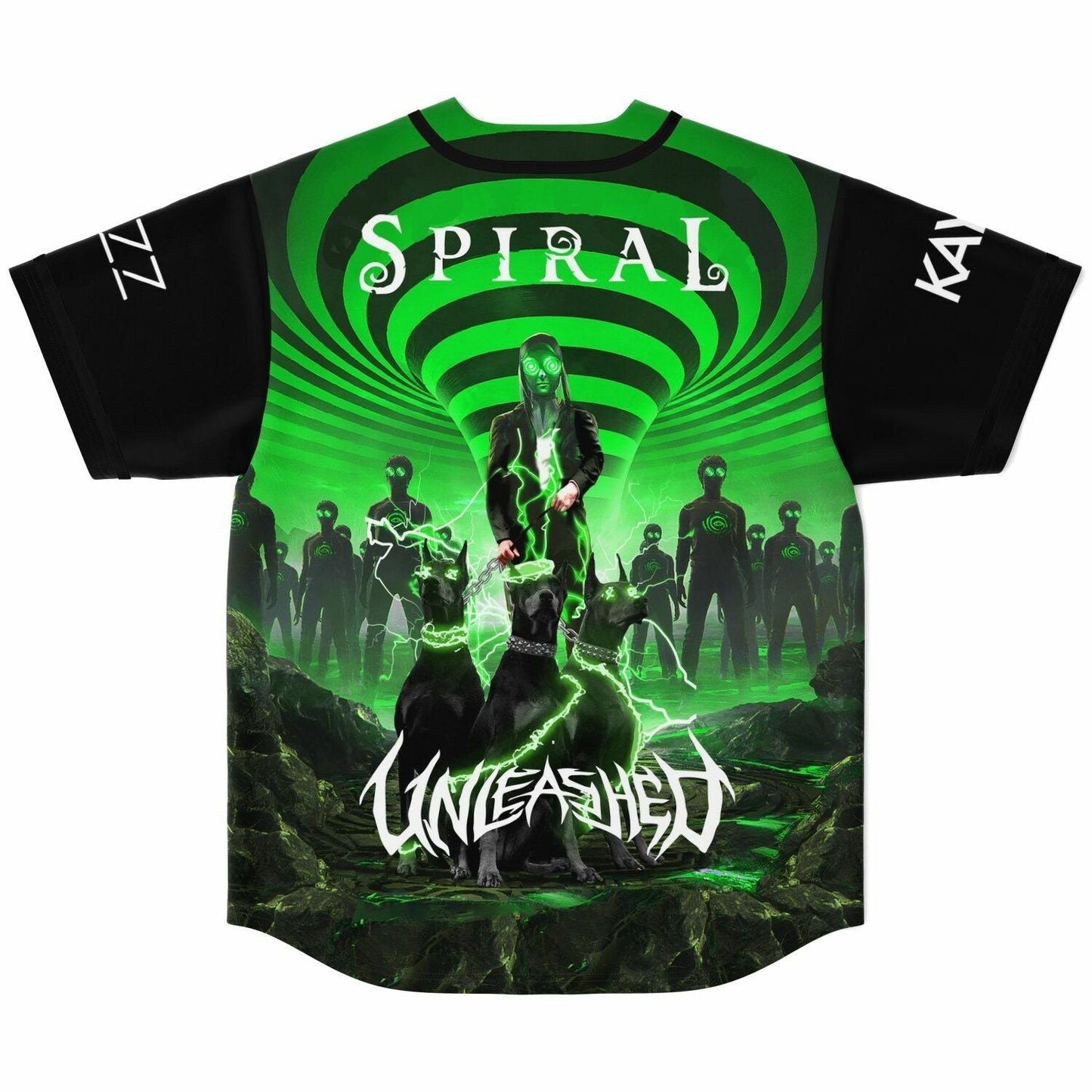 REZZ Black Green Optical Rave Baseball Jersey
