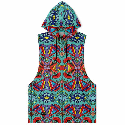 Trippy doddle pattern 01 Sleeveless hoodie