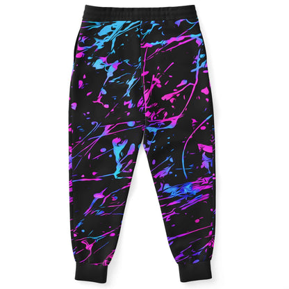 Black Paint Splatter Rave Joggers