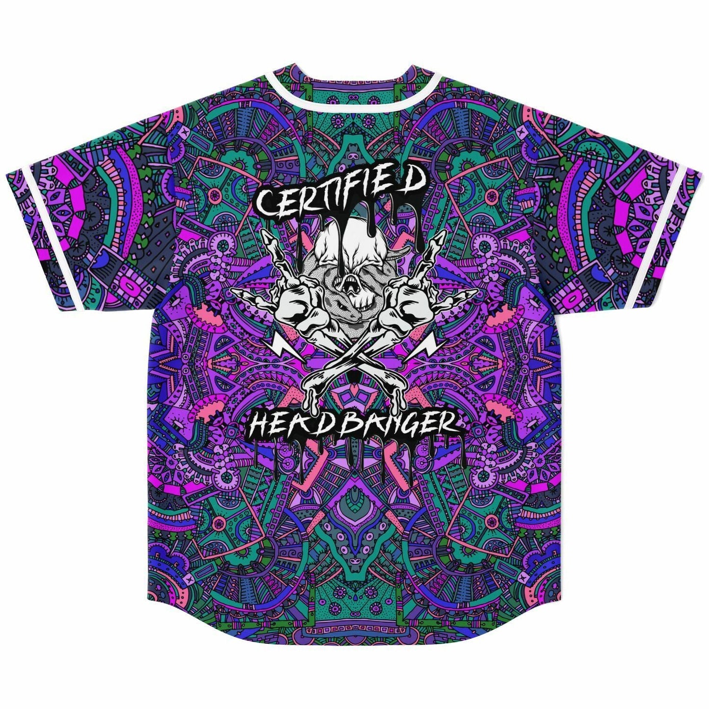 Purple Kaleidoscopic Tribal Rave Baseball Jersey
