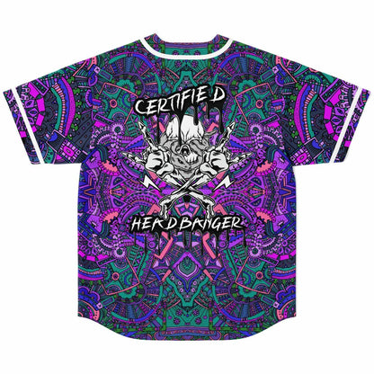 Purple Kaleidoscopic Tribal Rave Baseball Jersey
