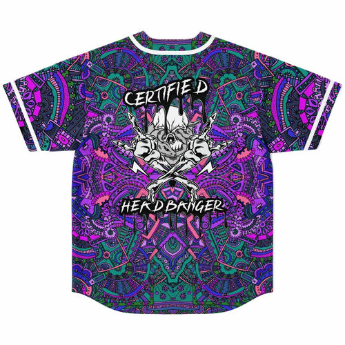 Purple Kaleidoscopic Tribal Rave Baseball Jersey