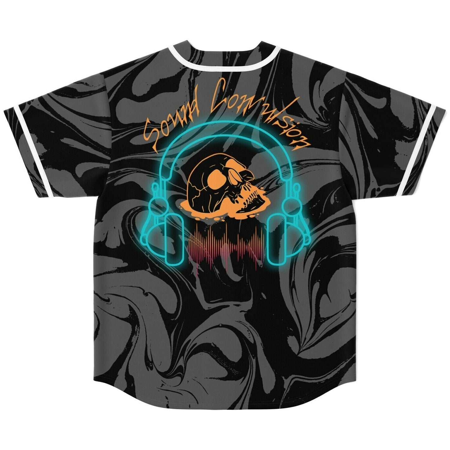 Sound Convulsion Black Gray Bubble Letter Rave Baseball Jersey