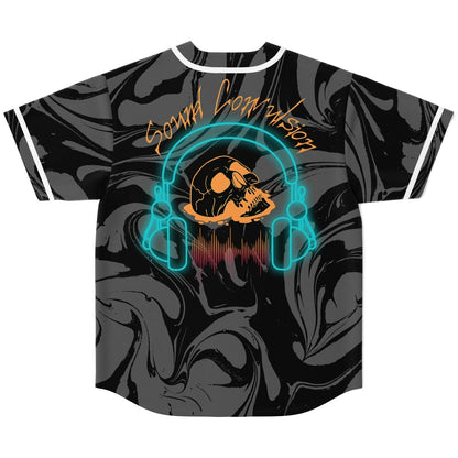 Sound Convulsion Black Gray Bubble Letter Rave Baseball Jersey