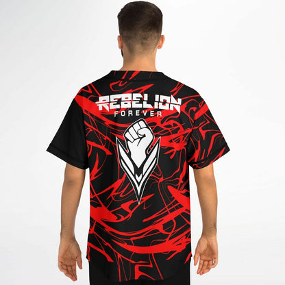 Black Abstract Red Rave Baseball Jersey