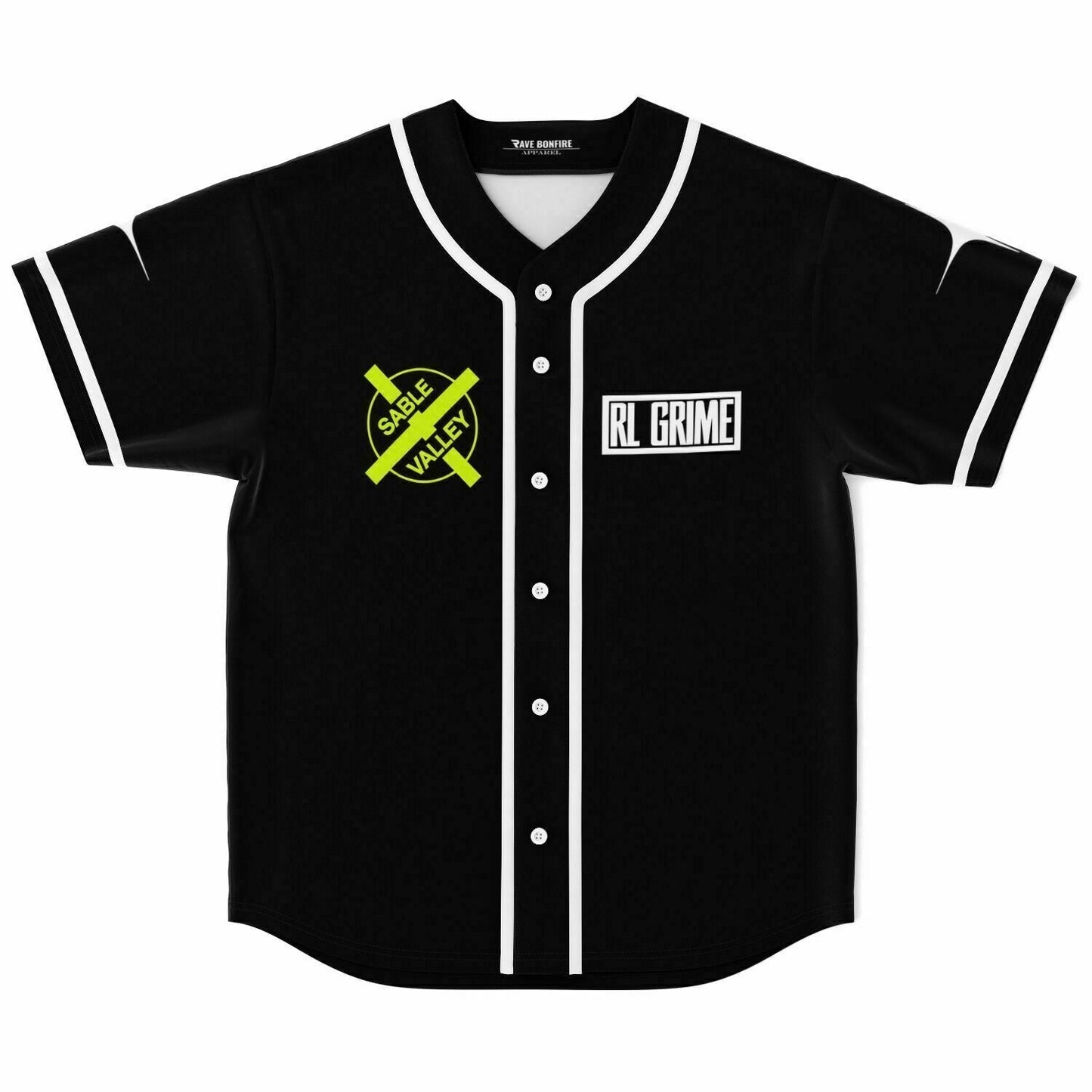 RL Grime Black Minimal Rave Baseball Jersey