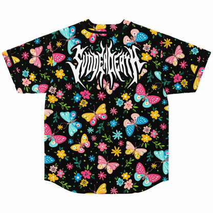 SVDDEN DEATH Black Colorful Butterflies Rave Baseball Jersey