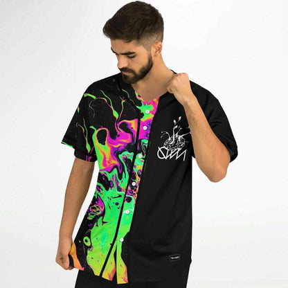 Black Acid Melt Rave Baseball Jersey