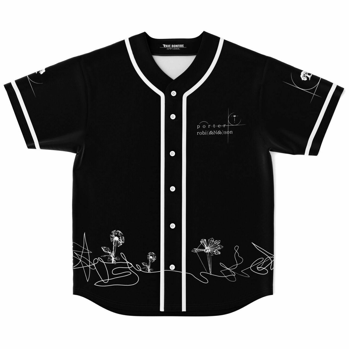 Porter Robinson Black Delicate White Rave Baseball Jersey