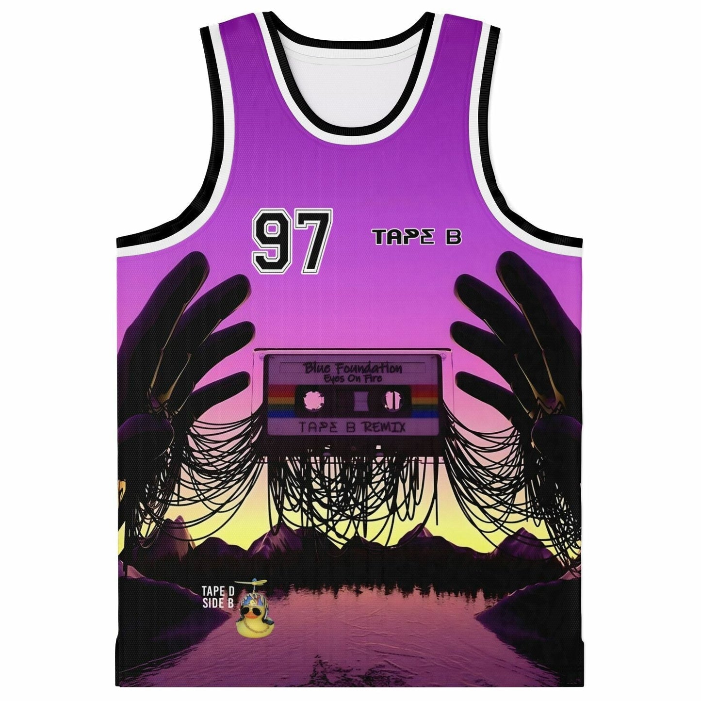 Tape B Purple Pink Cassette Spilling Rave Basketball Jersey