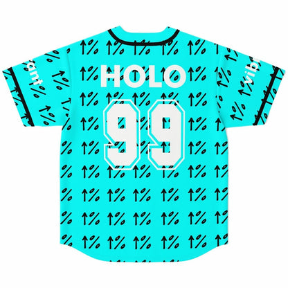 Bright Turquoise Repeating Monogram Rave Baseball Jersey
