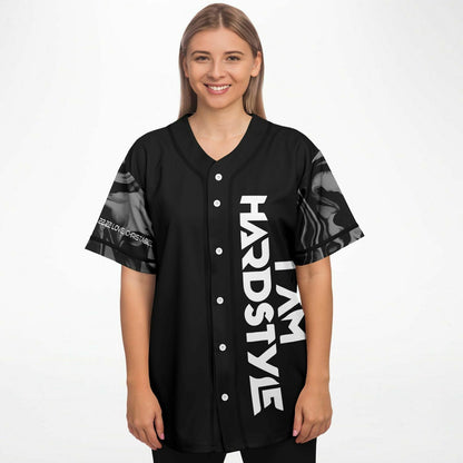 I Am Hardstyle Black Bold Vertical Rave Baseball Jersey