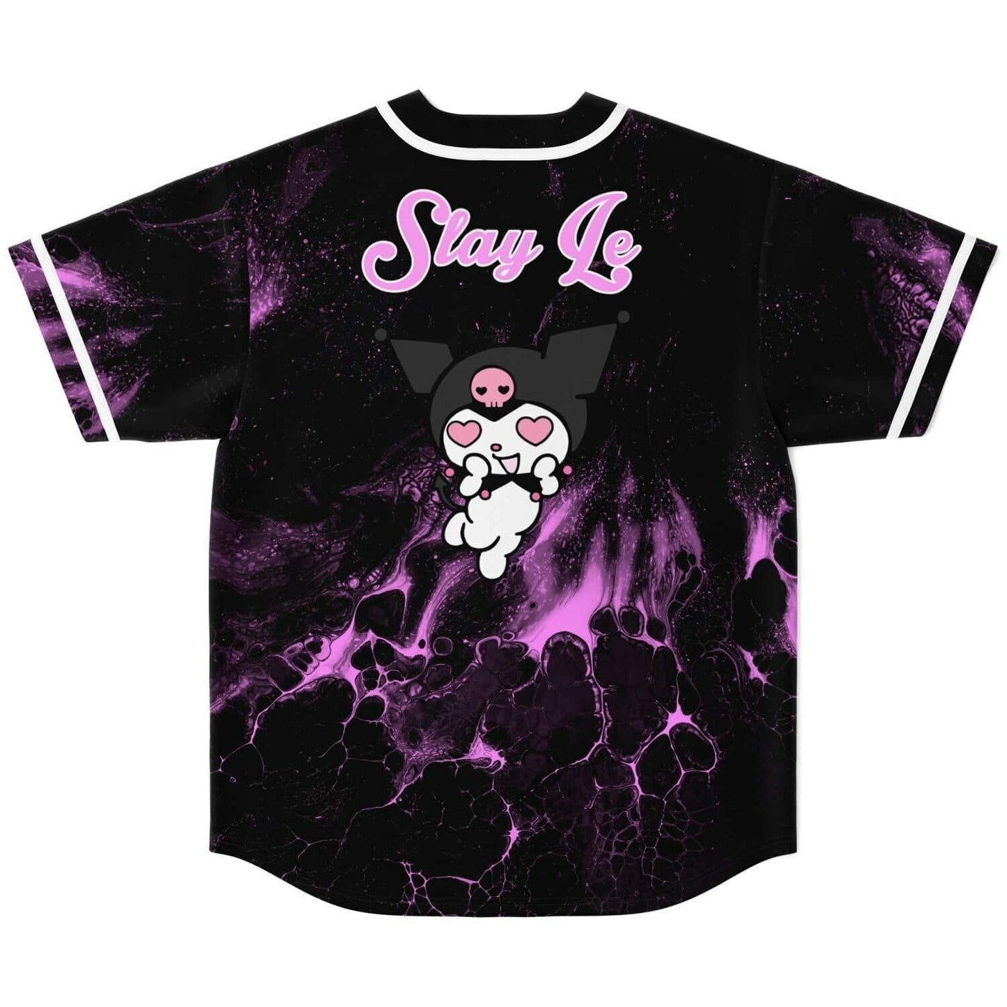 Black Cute Cartoon Rave Baseball Jersey