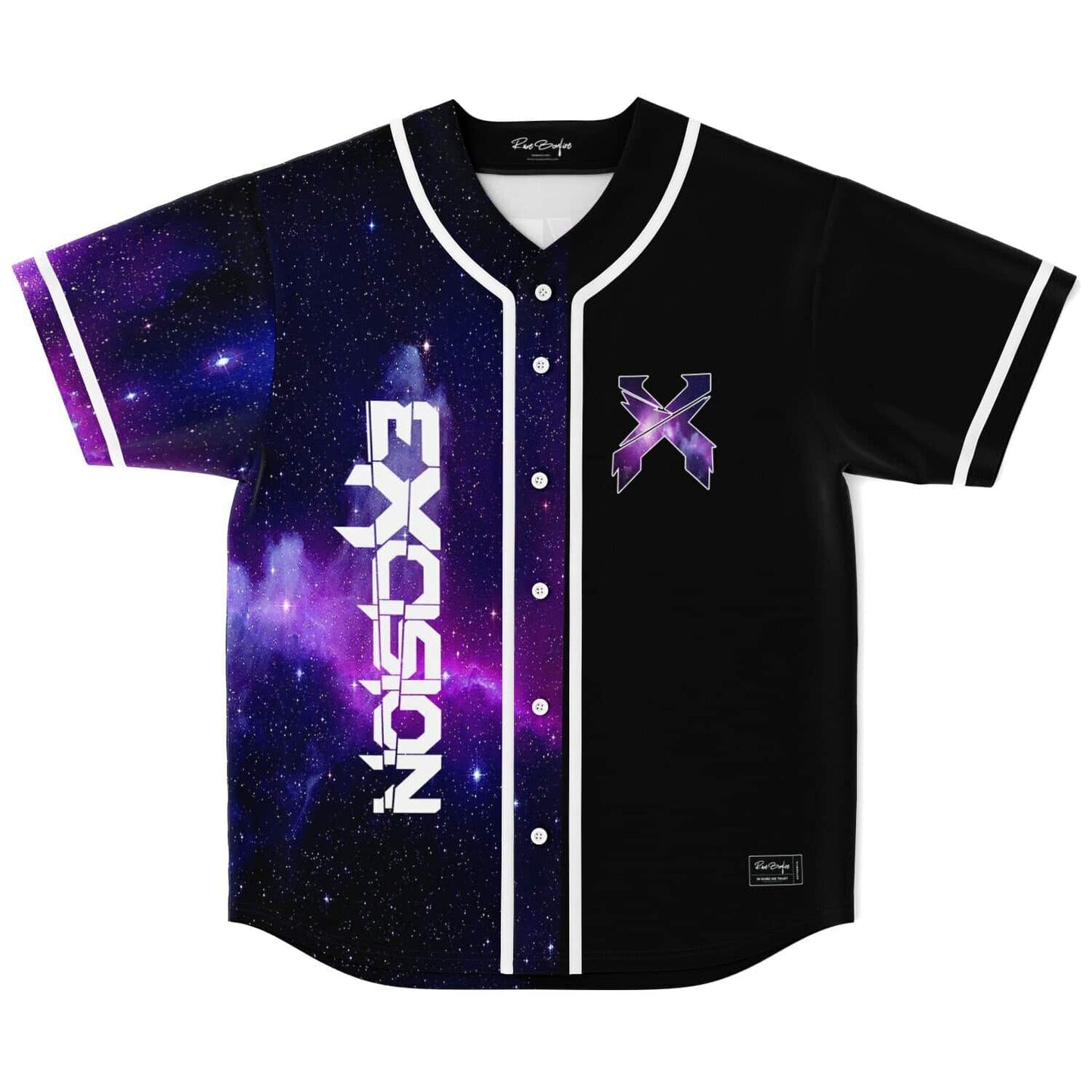 Excision Black Purple Half Rave Baseball Jersey