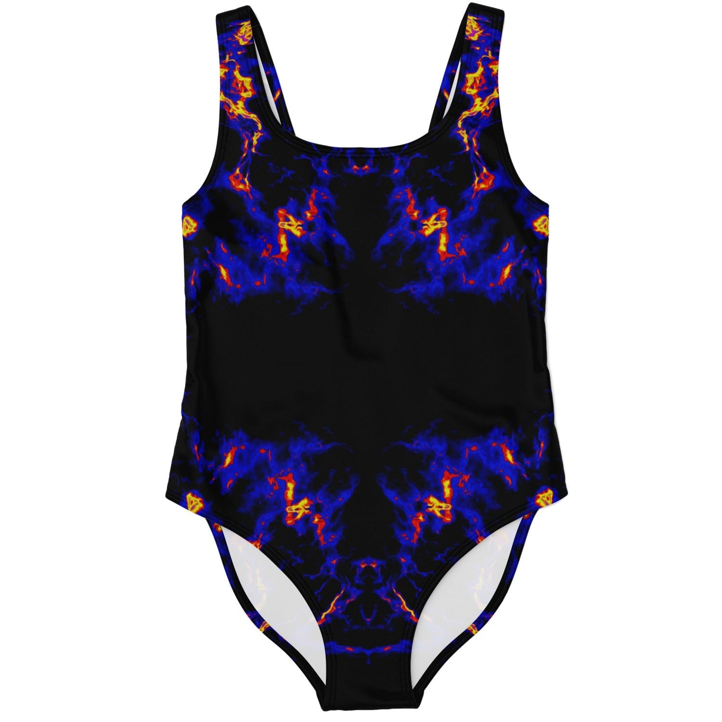 Black Mirrored Flames Rave Swimsuit