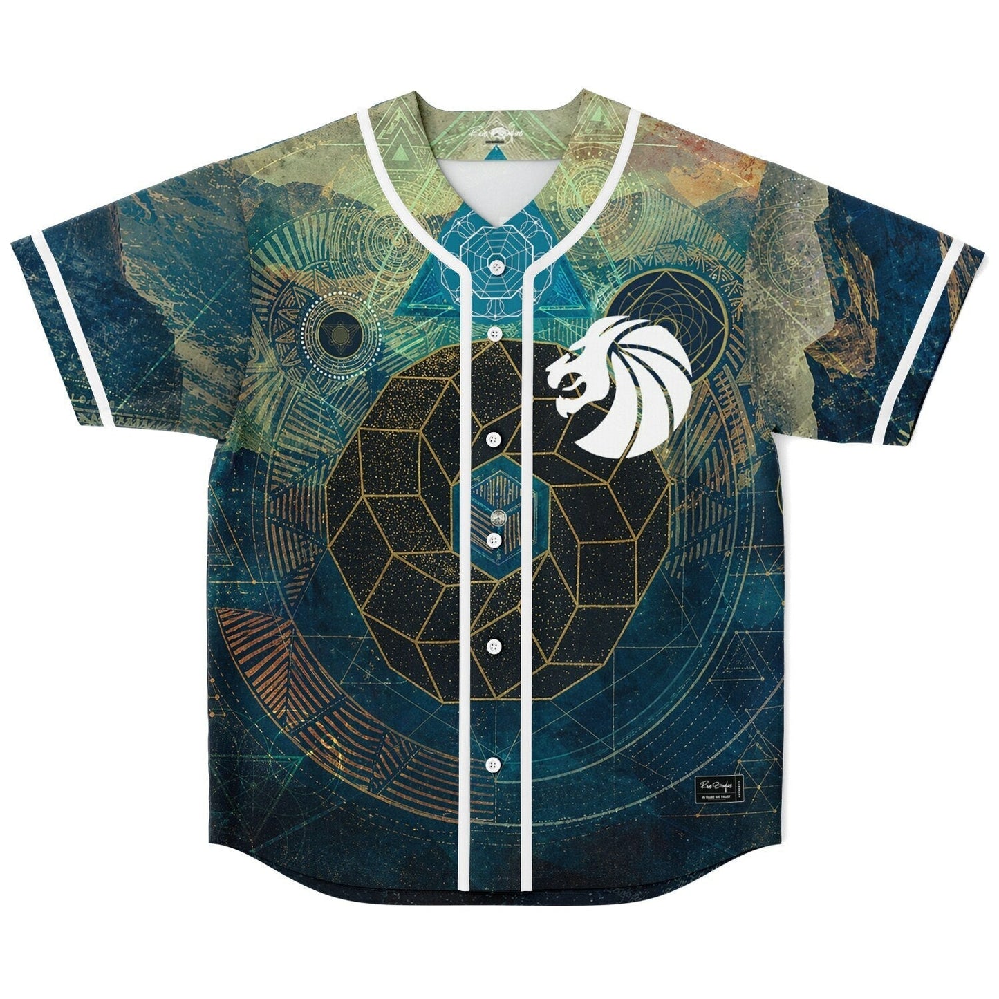 Seven Lions Dark Teal Mystical Sacred Rave Baseball Jersey