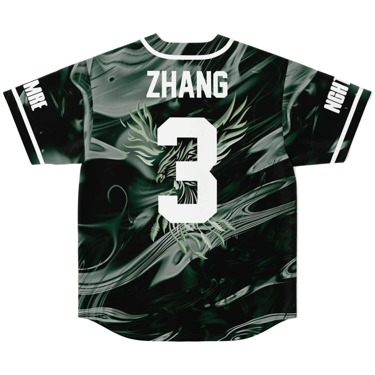 Dark Green Circular Logo Rave Baseball Jersey