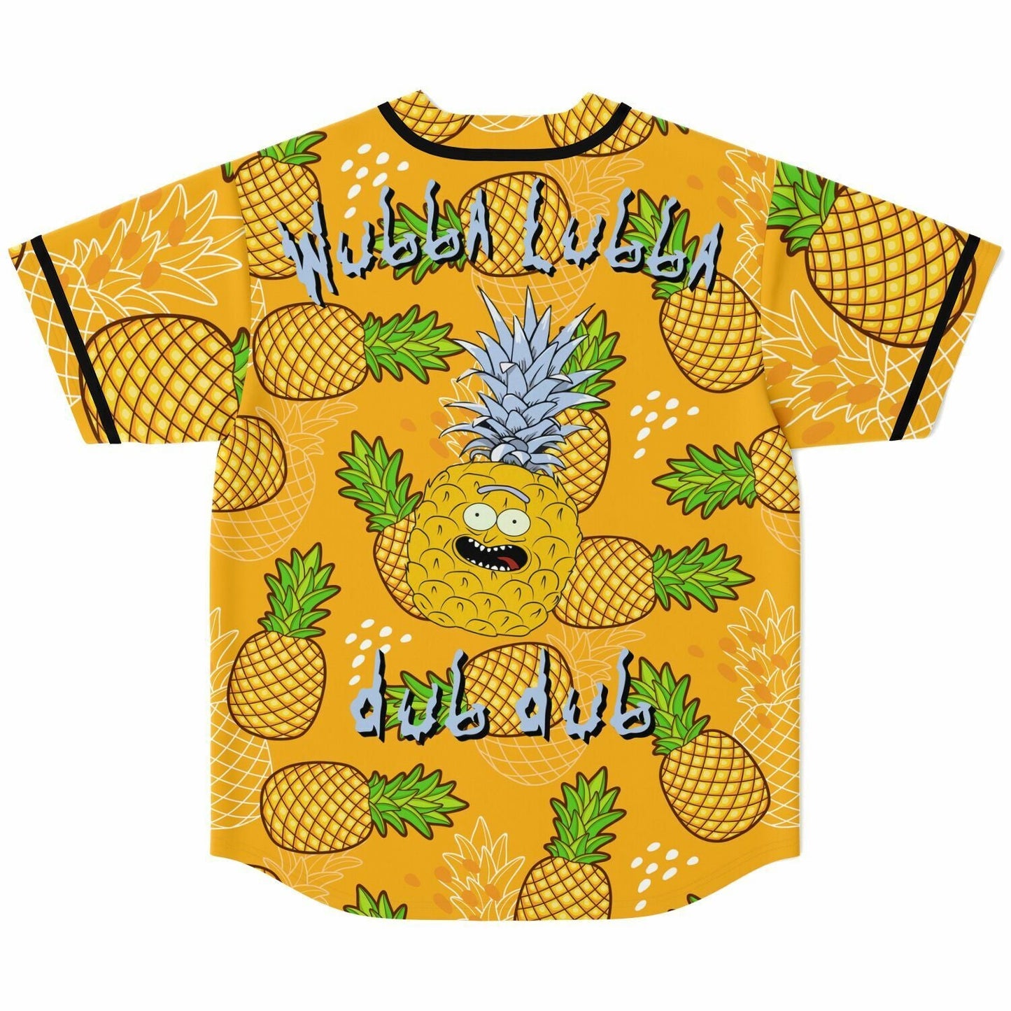 Mustard Yellow Repeating Pineapple Rave Baseball Jersey
