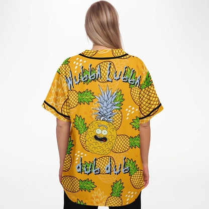 Mustard Yellow Repeating Pineapple Rave Baseball Jersey
