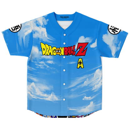 Sky Blue Clouds Rave Baseball Jersey
