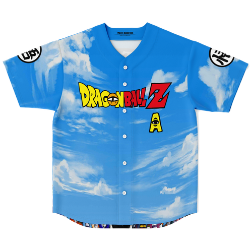 Sky Blue Clouds Rave Baseball Jersey
