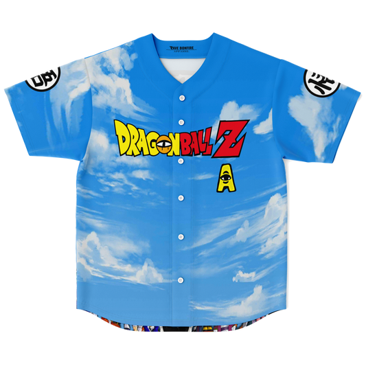Sky Blue Clouds Rave Baseball Jersey