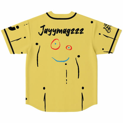 Pale Yellow Minimalist Hand Rave Baseball Jersey