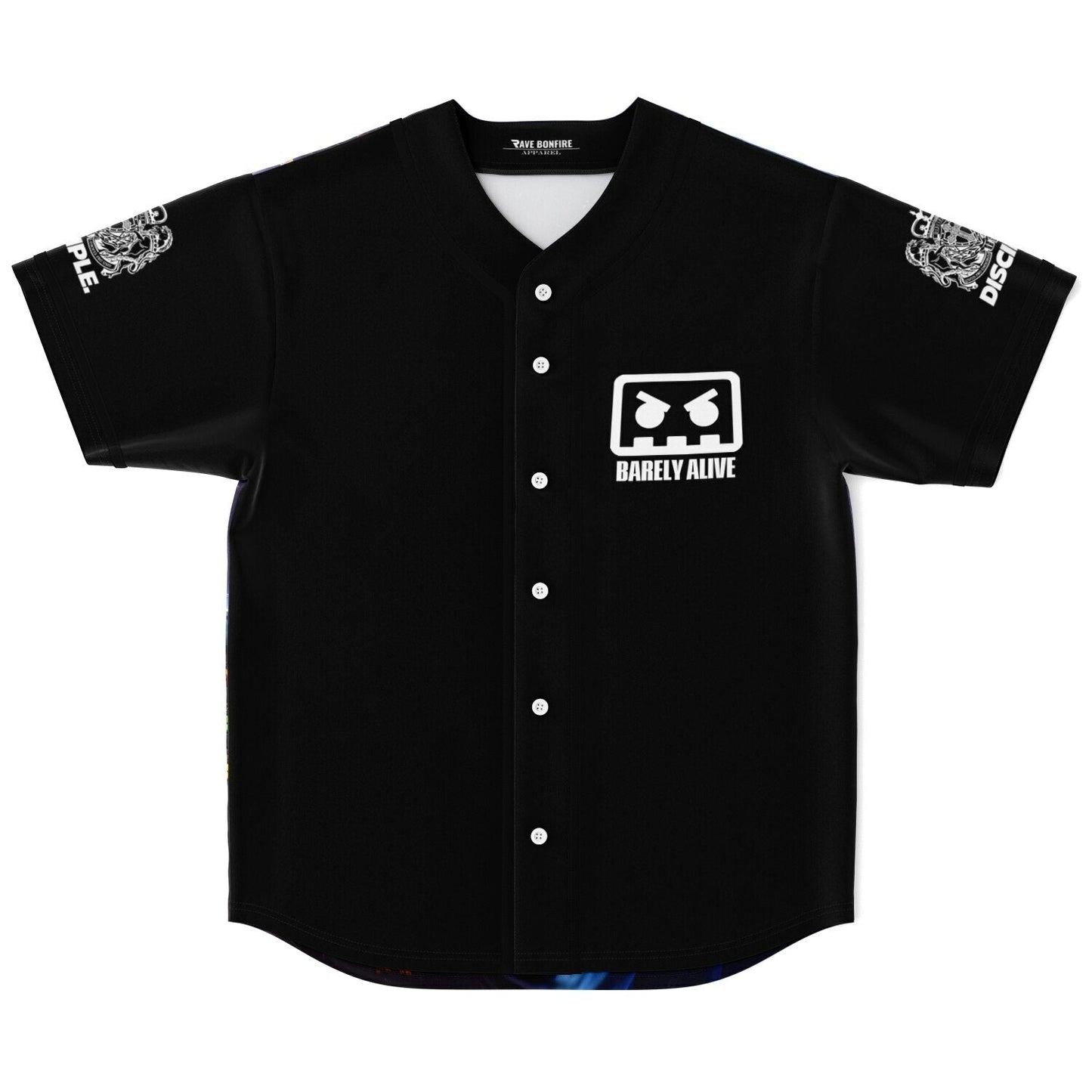 Barely Alive Black View Delorean Rave Baseball Jersey