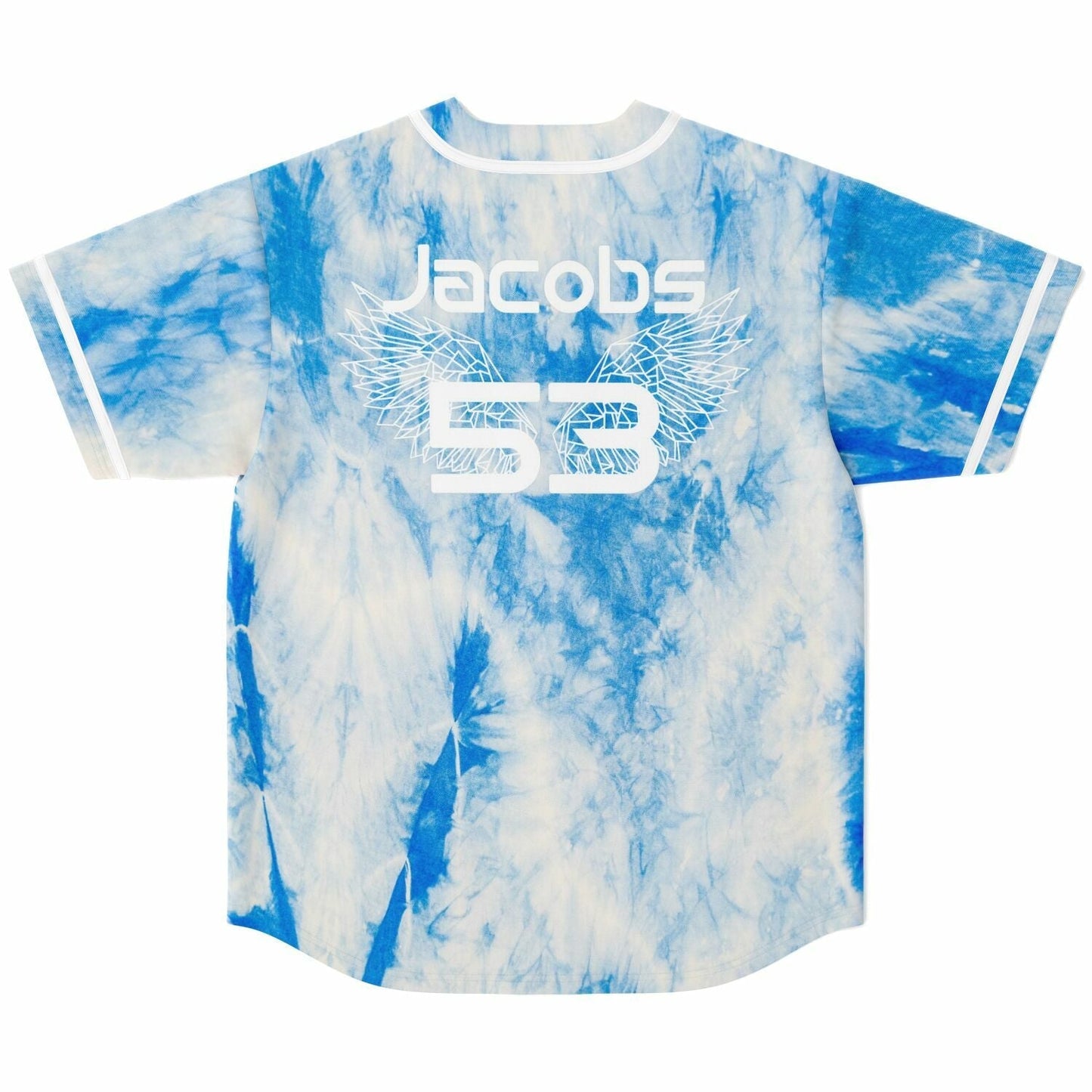 Blue White Tie Dye Rave Baseball Jersey