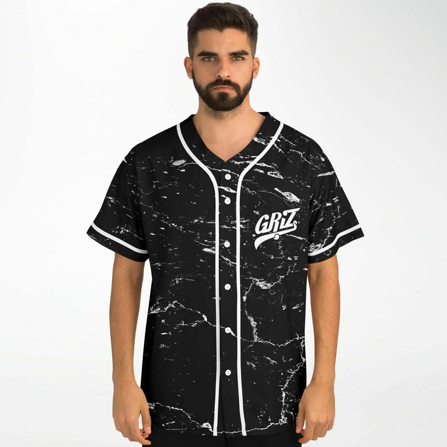 GRiZ Black Marble Rave Baseball Jersey