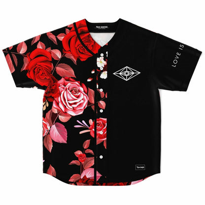 Slander Black Realistic Red Rave Baseball Jersey