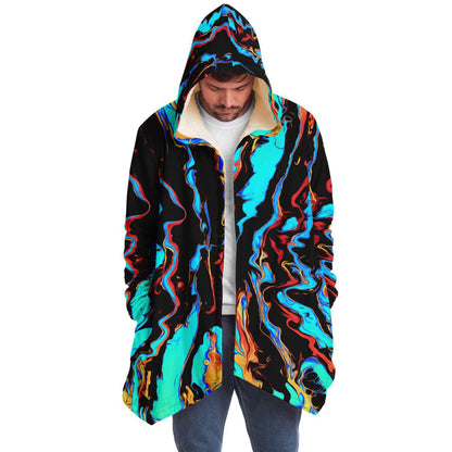 Black Swirling Liquid Rave Cloak