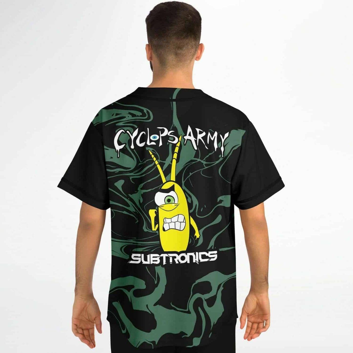 Subtronics Black Dark Green Liquid Rave Baseball Jersey