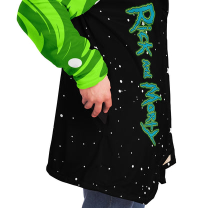 Black Green Swirling Rave Cloak
