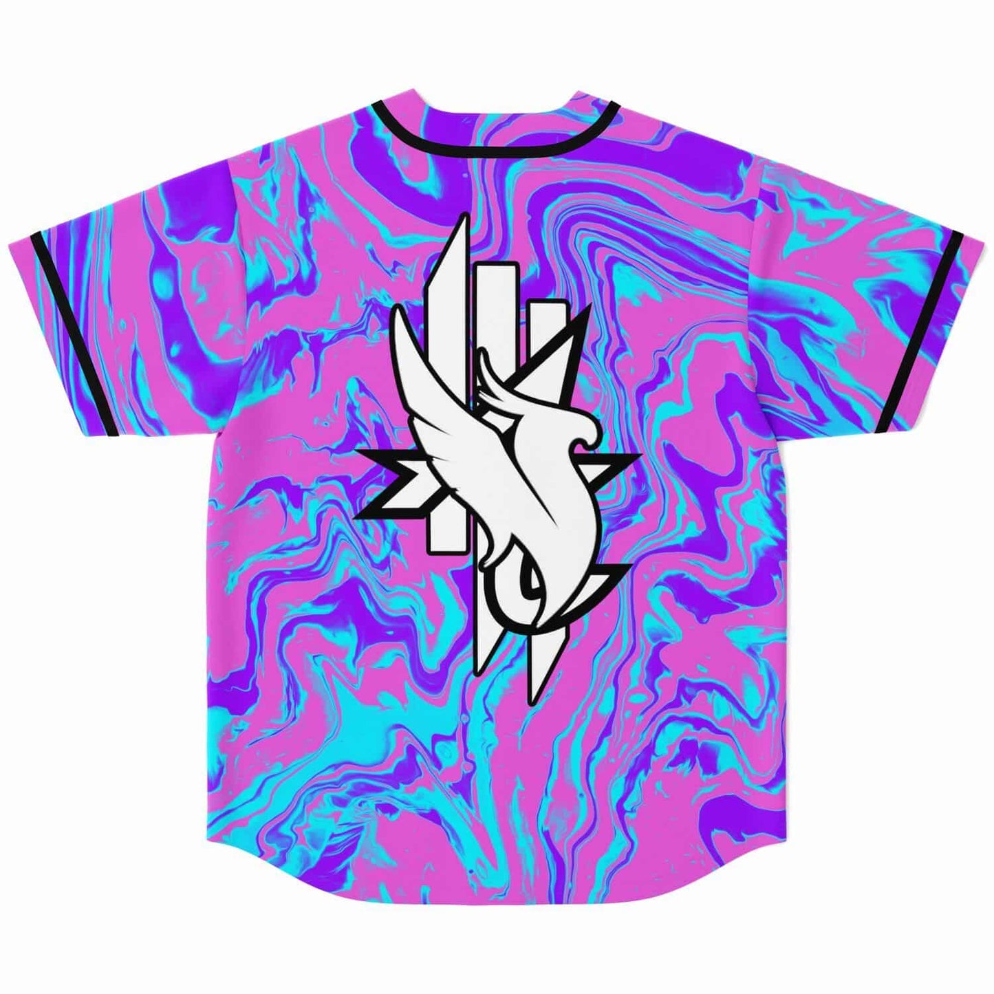 Pink Liquid Marble Rave Baseball Jersey