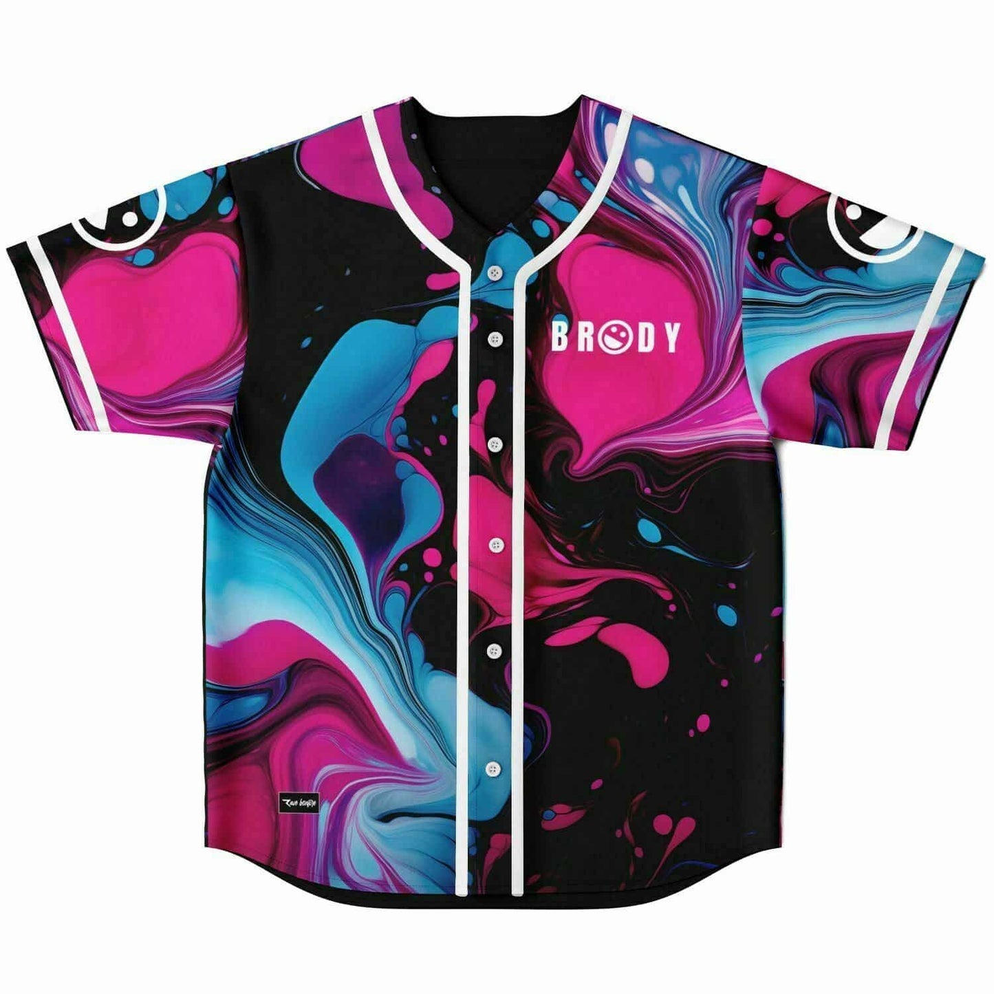 Pink & Blue Paint Pour Reversible Baseball Jersey