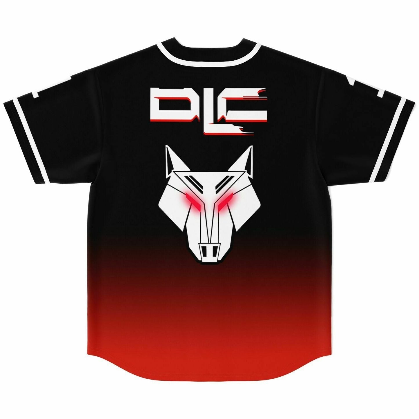 DLC Black Red Geometric Origami Rave Baseball Jersey