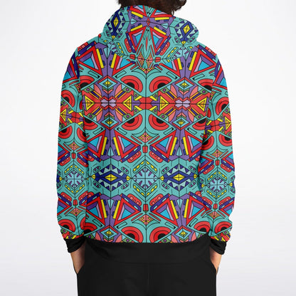 Teal Kaleidoscope Doodle Rave Hoodie