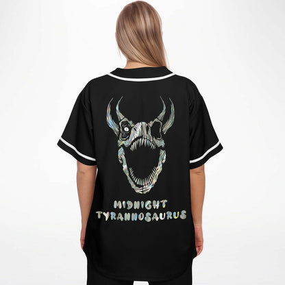 Midnight Tyrannosaurus Black Rave Baseball Jersey
