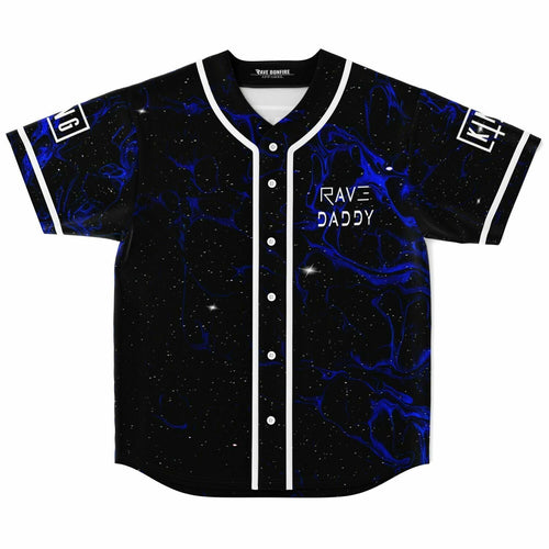 Black Blue Liquid Rave Baseball Jersey