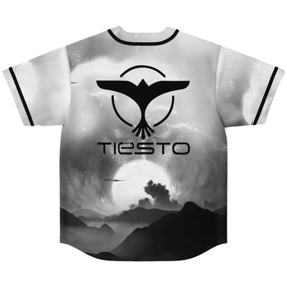 Tiesto Grayscale Black Cosmic Rave Baseball Jersey