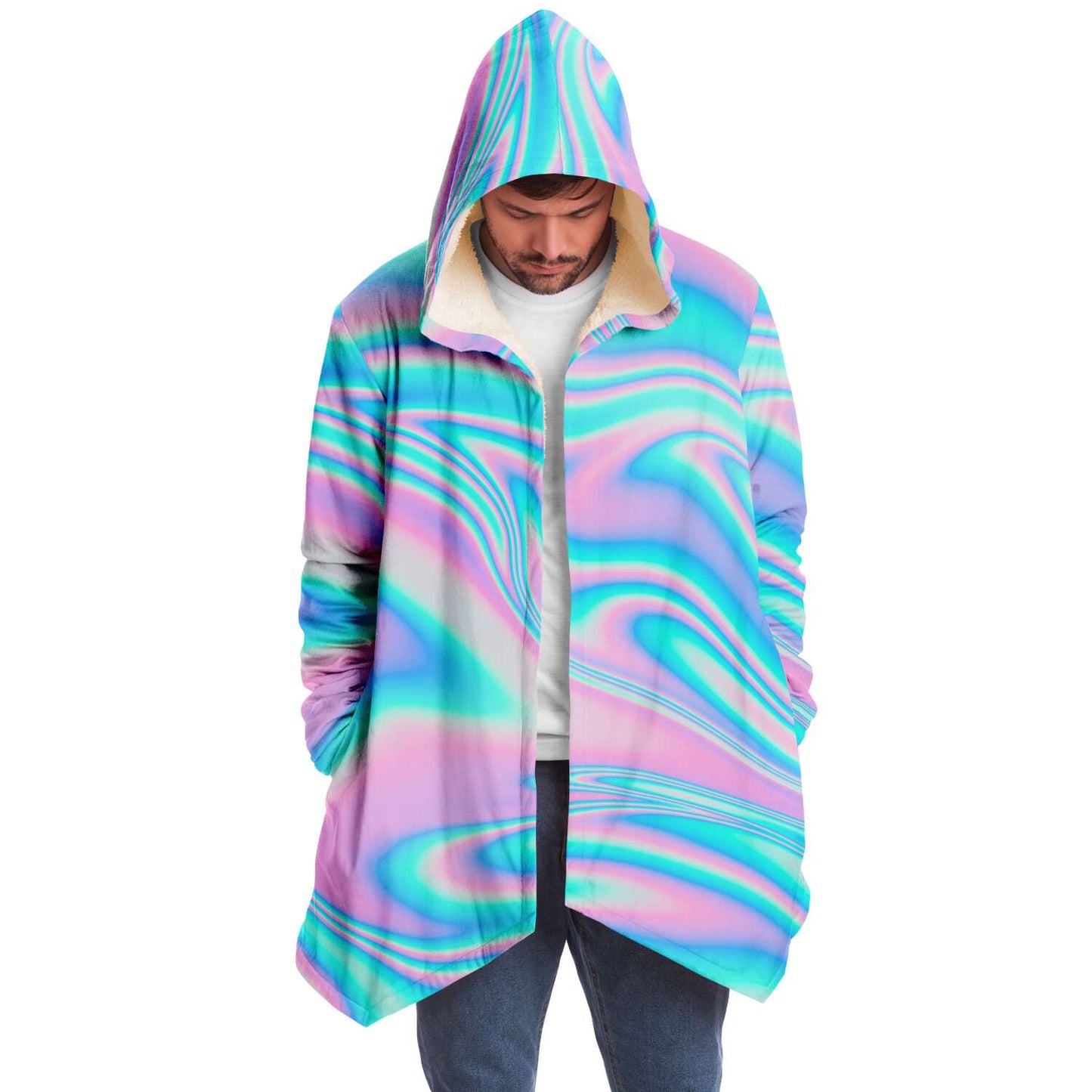 Pastel Holographic Iridescent Rave Cloak