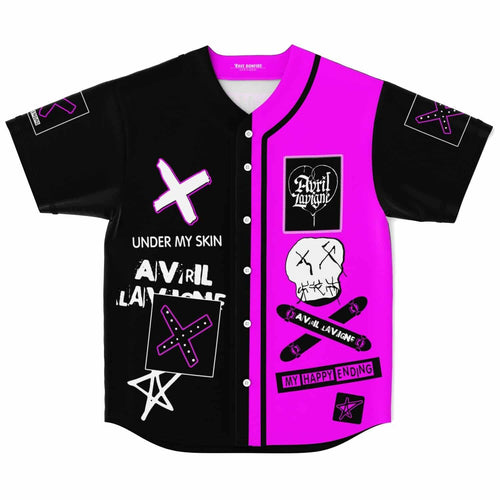 Avril Lavigne Black Hot Punk Collage Rave Baseball Jersey