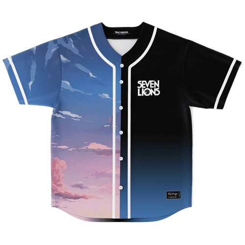 Seven Lions Black Right Split Rave Baseball Jersey