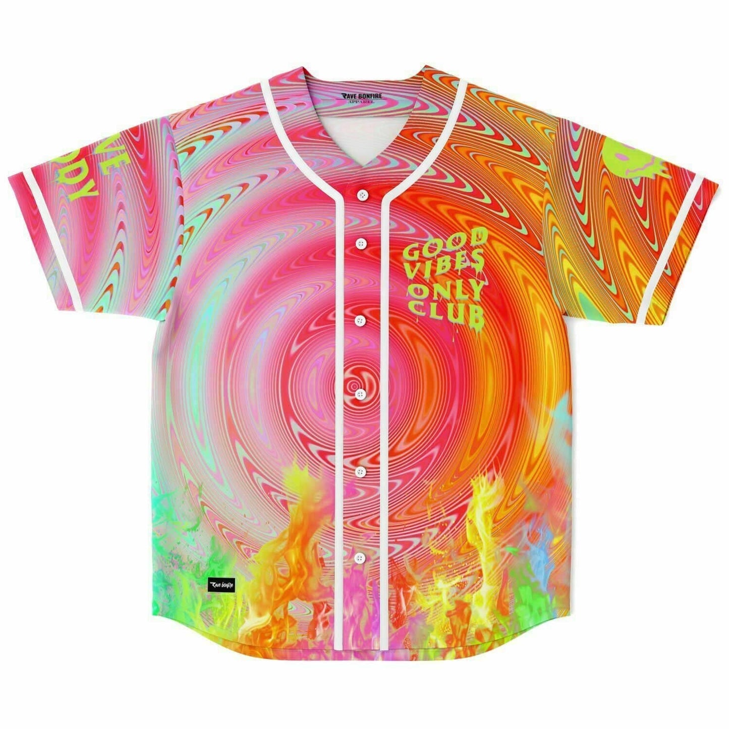 Hot Pink Psychedelic Hypnotic Rave Baseball Jersey