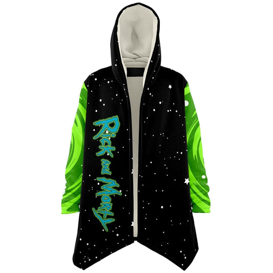 Black Green Swirling Rave Cloak