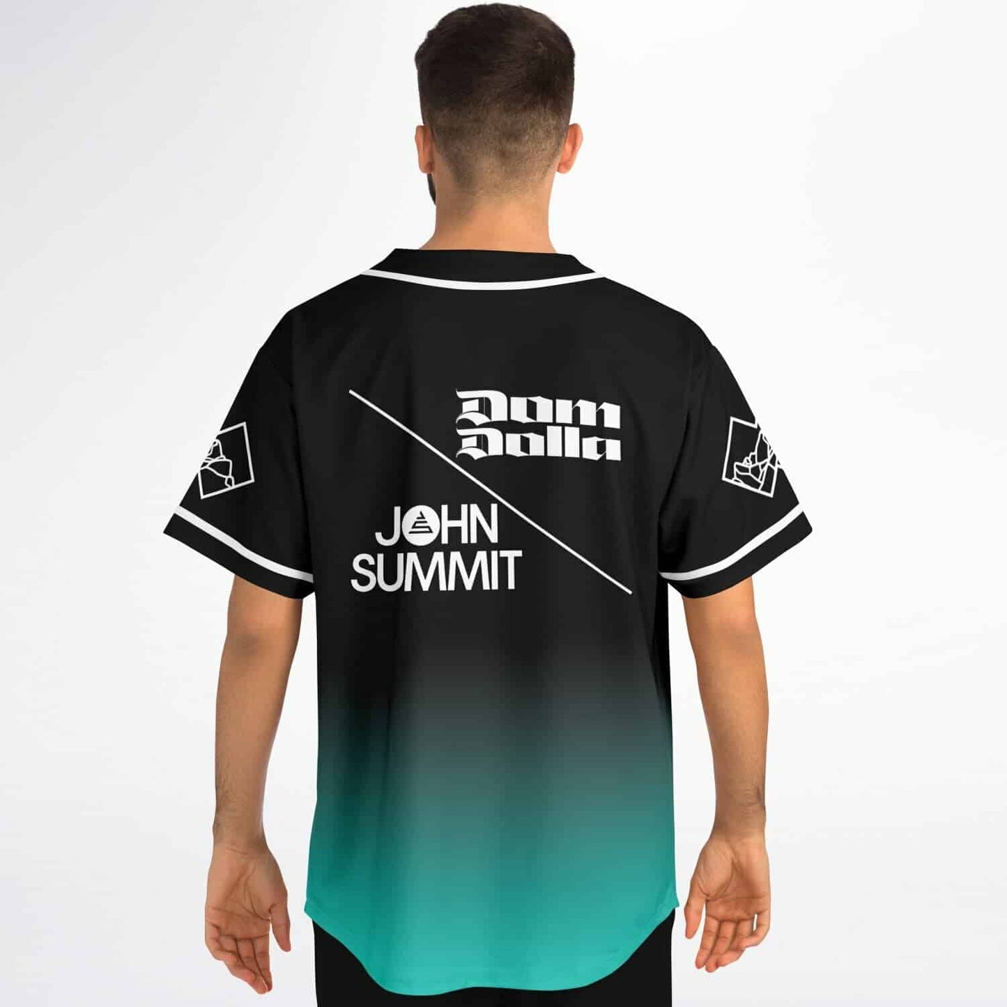 Dom Dolla Black Teal Text Based Rave Baseball Jersey
