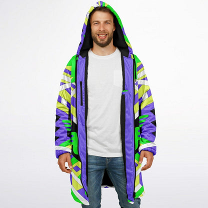 Neon Green Geometric Alien Rave Cloak