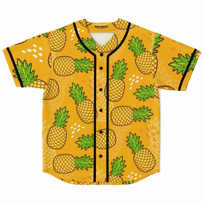 Mustard Yellow Repeating Pineapple Rave Baseball Jersey